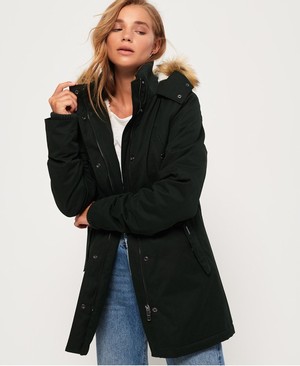 Superdry Model Microfibre Női Kabát Sötét Zöld | VHFMC5734